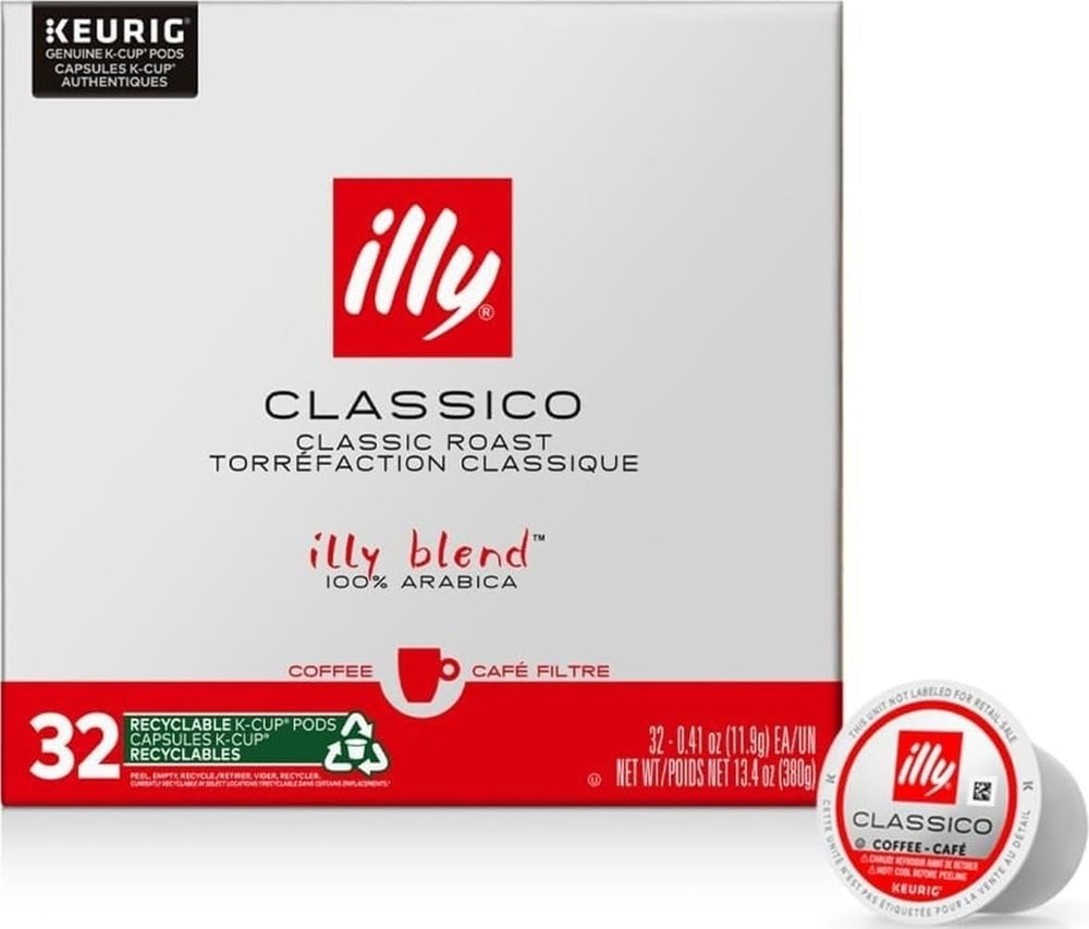 illy front box of K-Cup pods showing packaging and convenience benefit
