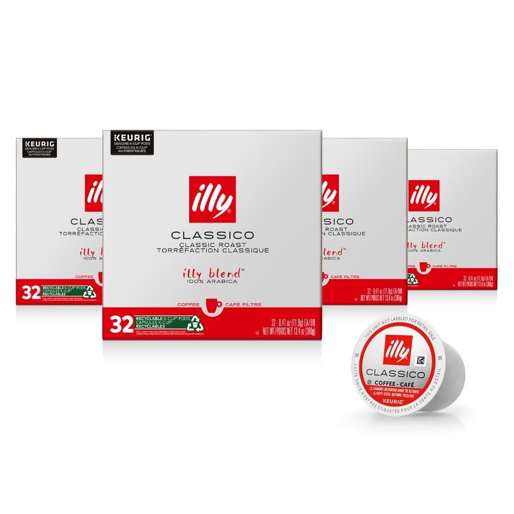 illy front packaging of Classico K-Cup pods showing brand and pod count, clear convenience benefit