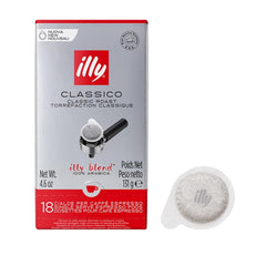 illy front packaging showing 18-count pods and freshness preservation