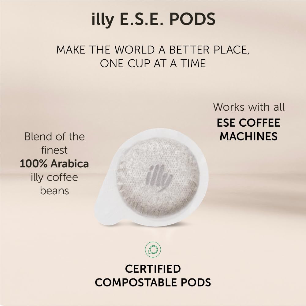 hand holding an illy E.S.E. pod to show size and single-serve convenience