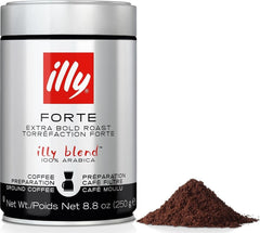 illy front packaging showing label and roast, highlights bold flavor