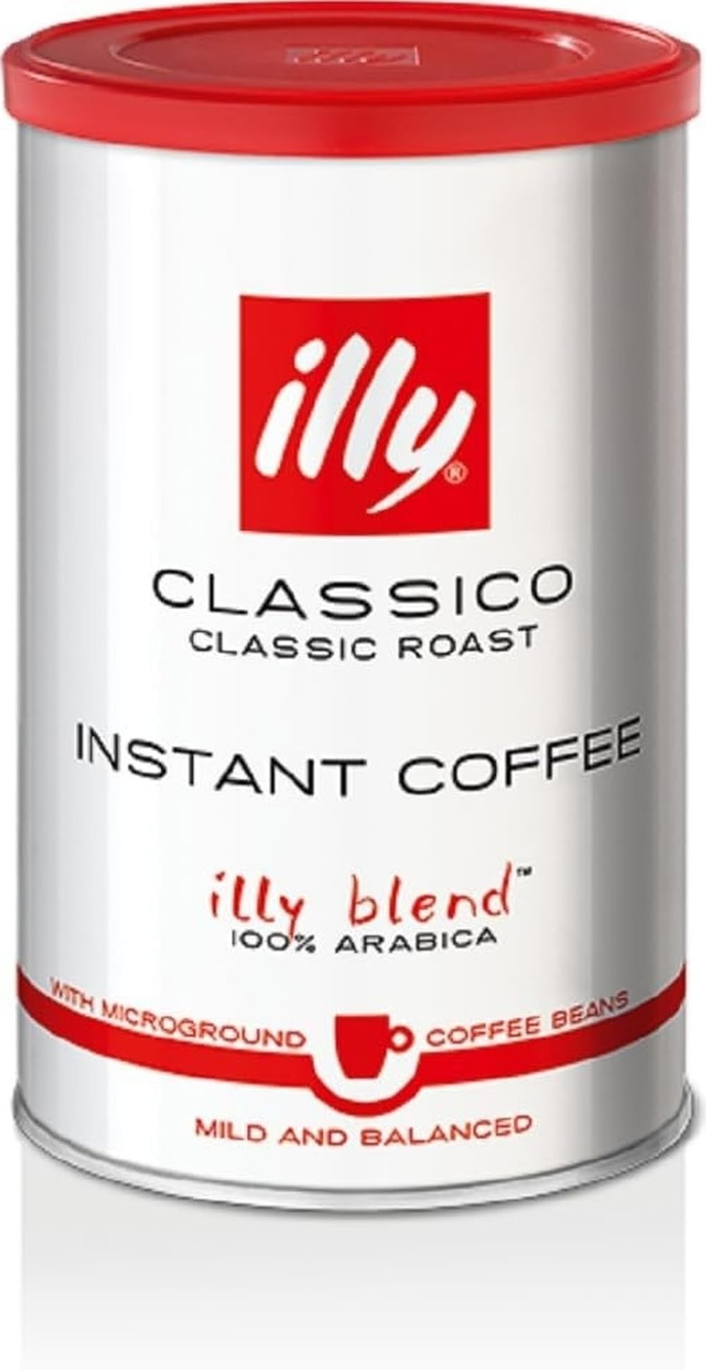 illy tin front view showing label and preservative pressurized design for lasting aroma
