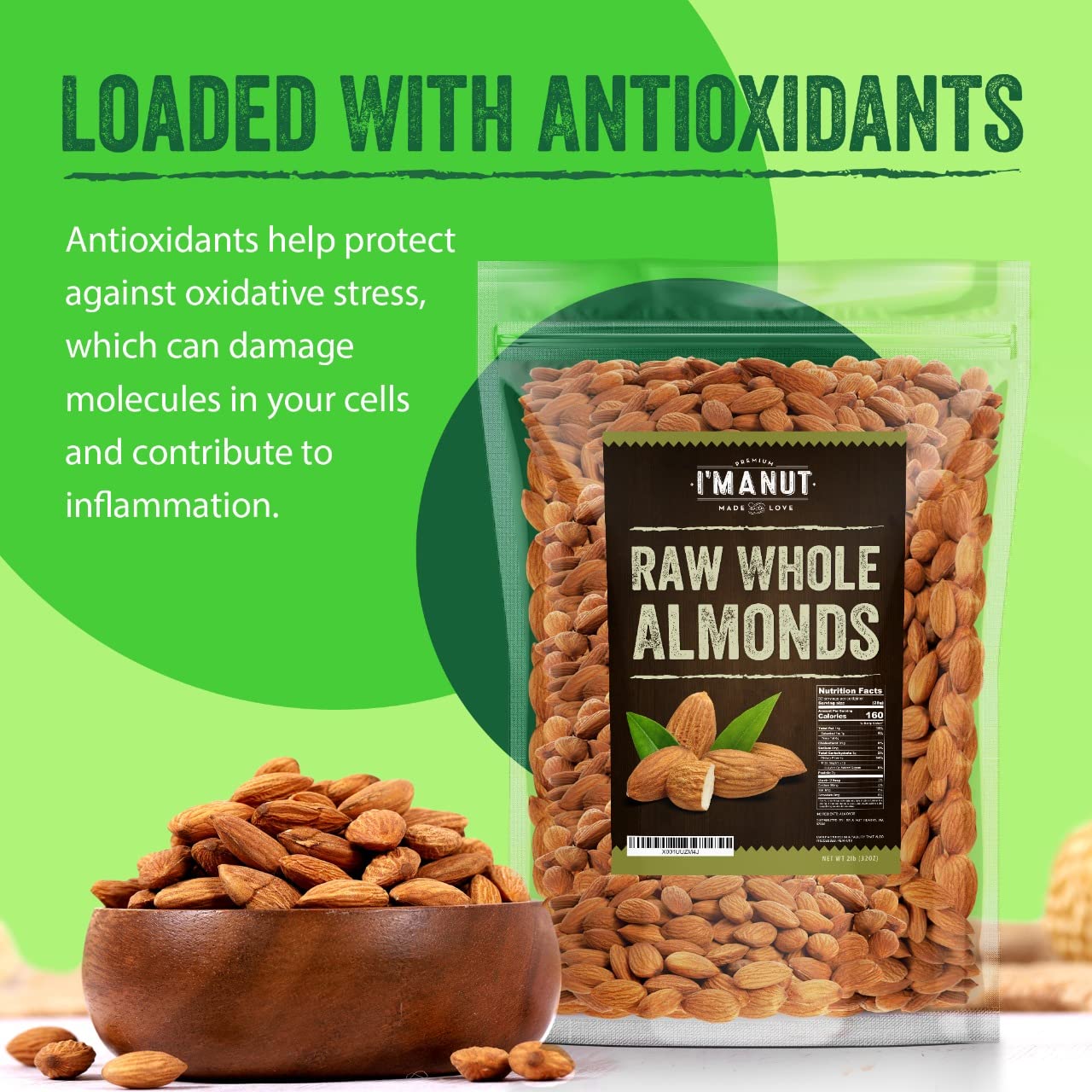 I'm A Nut handful of almonds demonstrating portion size and convenience