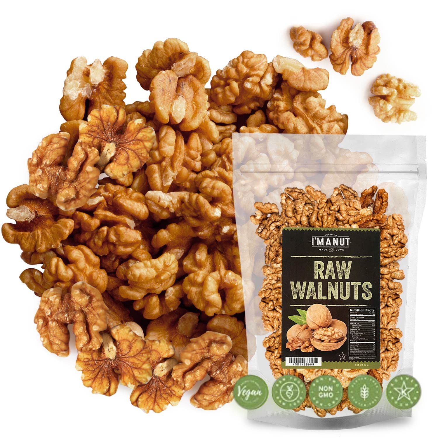 I'm A Nut front pouch 48oz showing branding and resealable pouch benefit