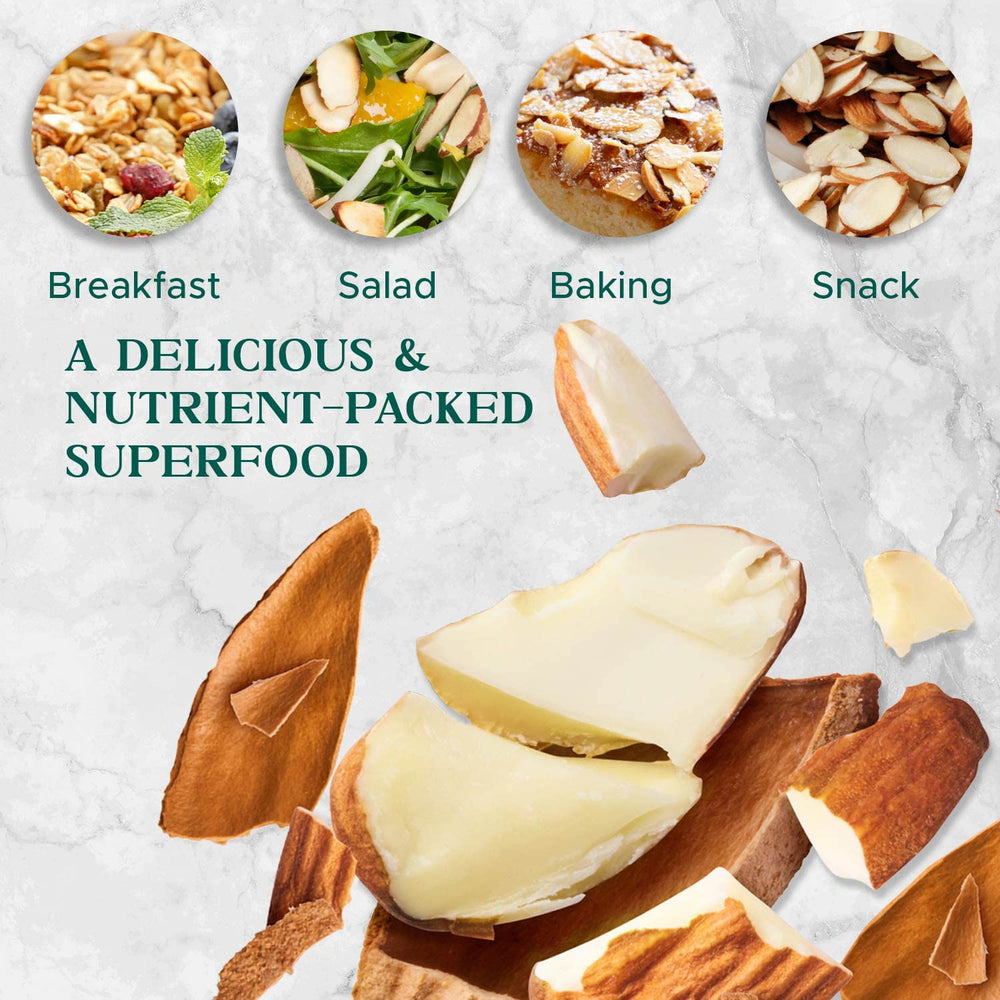 I'm A Nut slices sprinkled on yogurt bowl demonstrating breakfast use