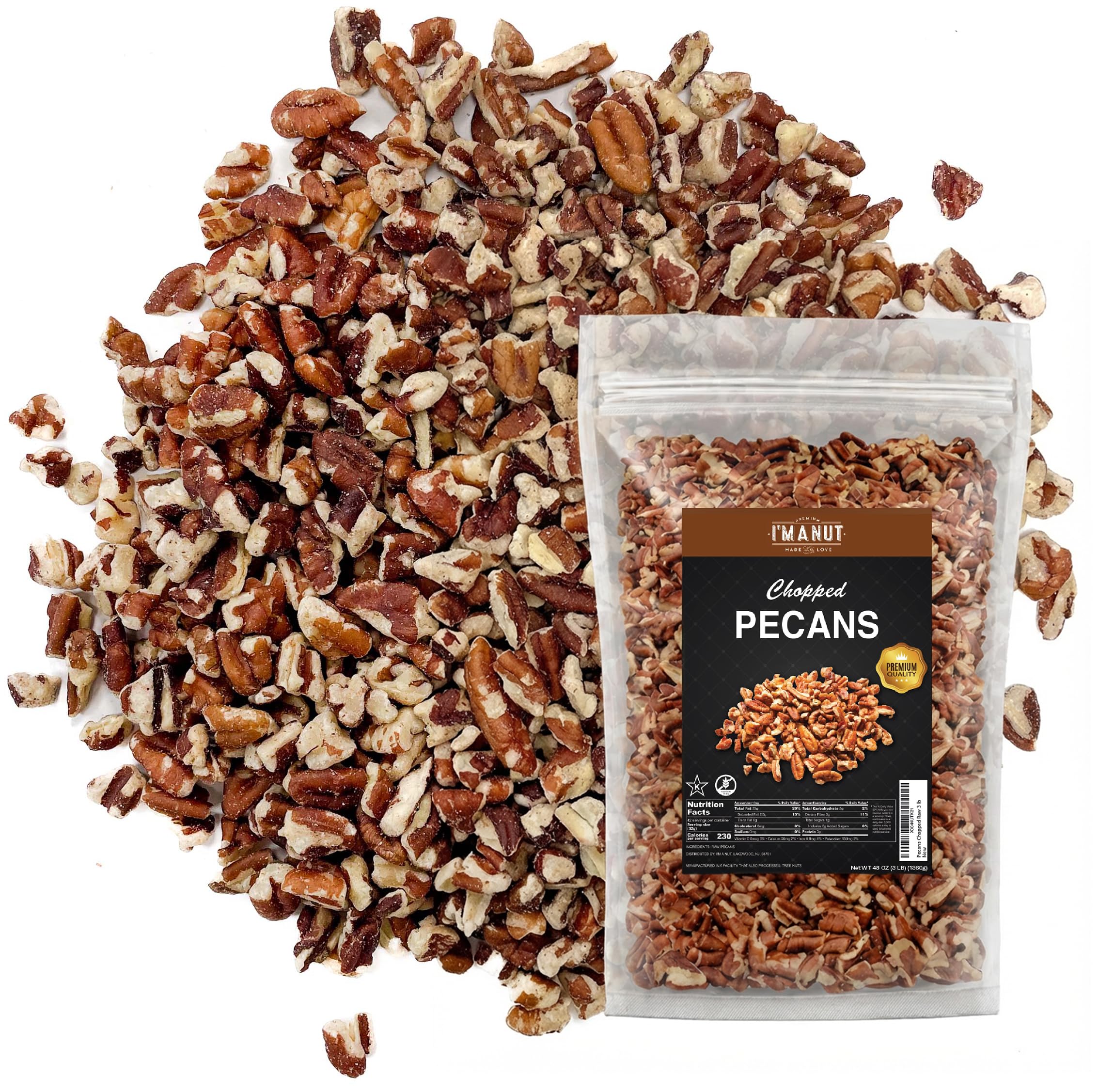 I'm A Nut front pouch showing resealable 16oz pack and clear window for freshness