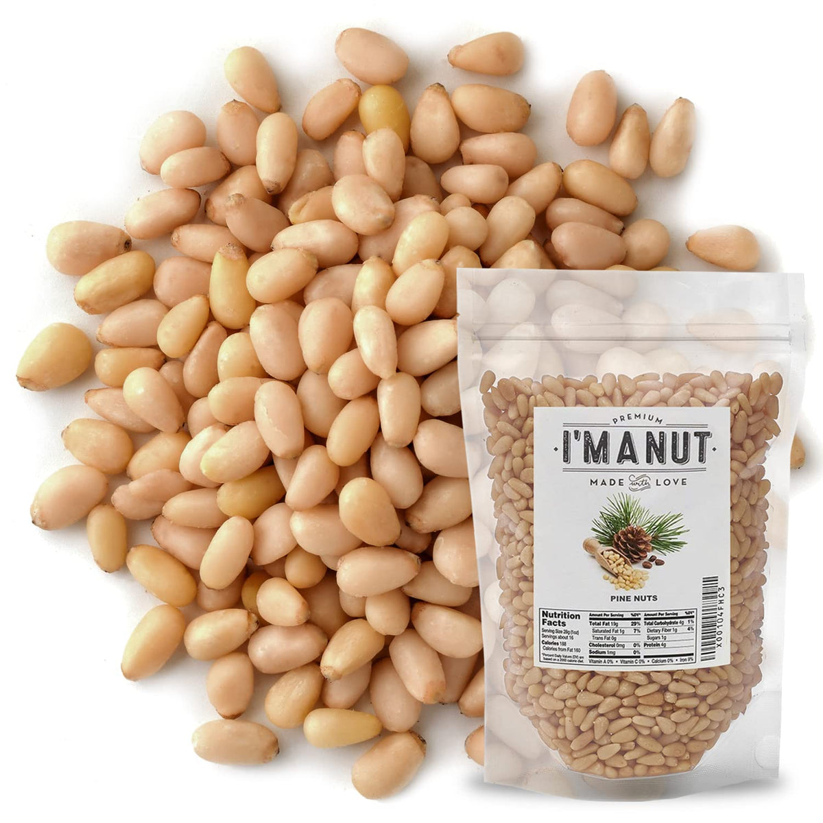 I'm A Nut front pouch view showing resealable packaging and product benefit of freshness