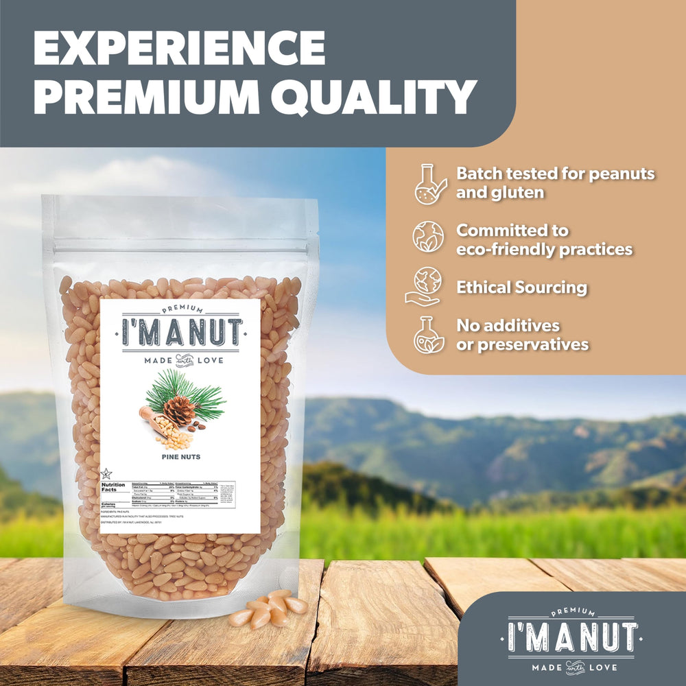 I'm A Nut label detail showing batch-tested claims and clear ingredient information