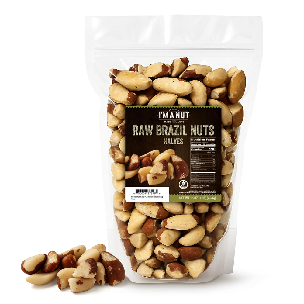 I'm A Nut front packaging showing 1 lb resealable bag and product benefits