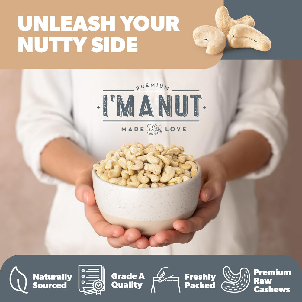 I'm A Nut size comparison with measuring cup showing bulk value