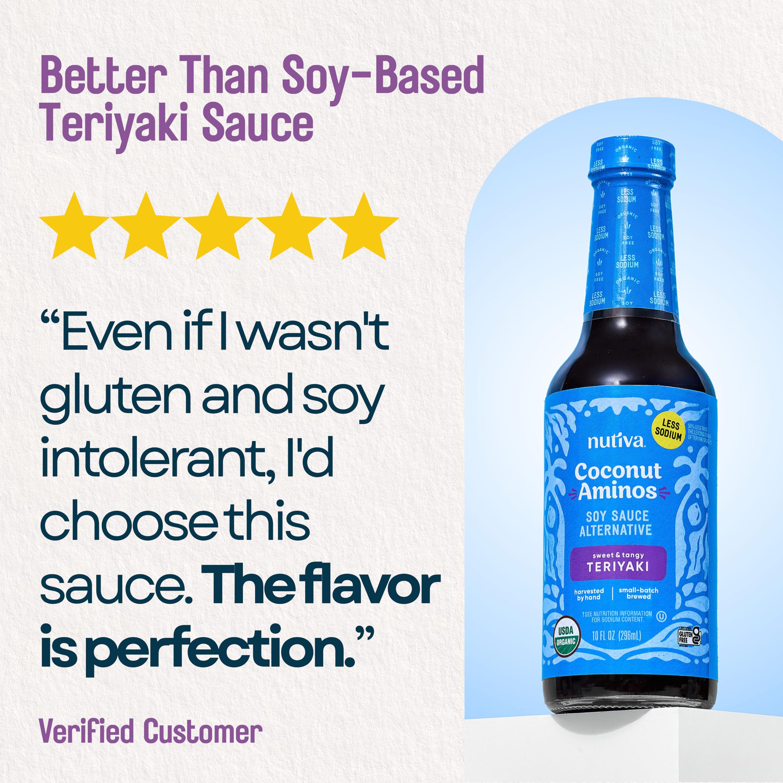 COCONUT SECRET Coconut Aminos Teriyaki Sauce — 2-Pack (10 fl oz) Organic, Soy-Free Glaze