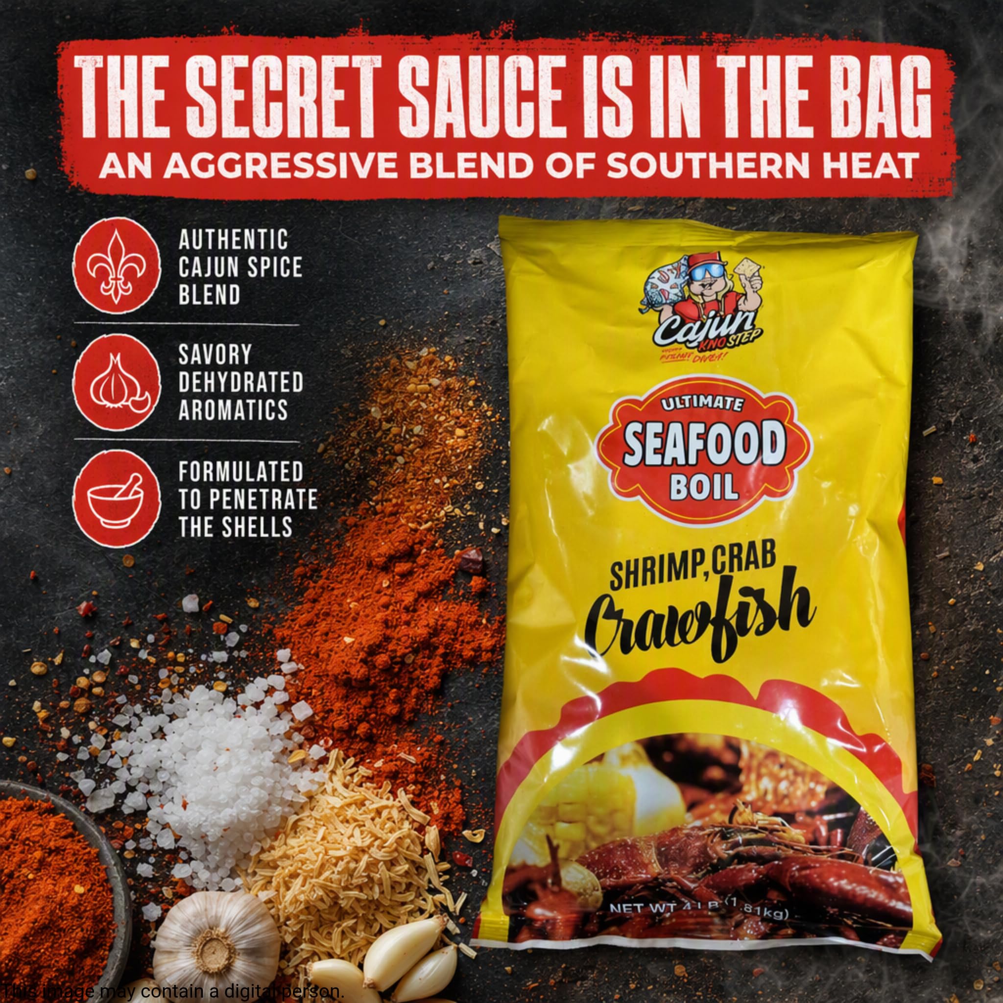 Cajun Two Step Seafood Boil Seasoning 4 lb — Authentic Louisiana Blend, Bulk 64 oz