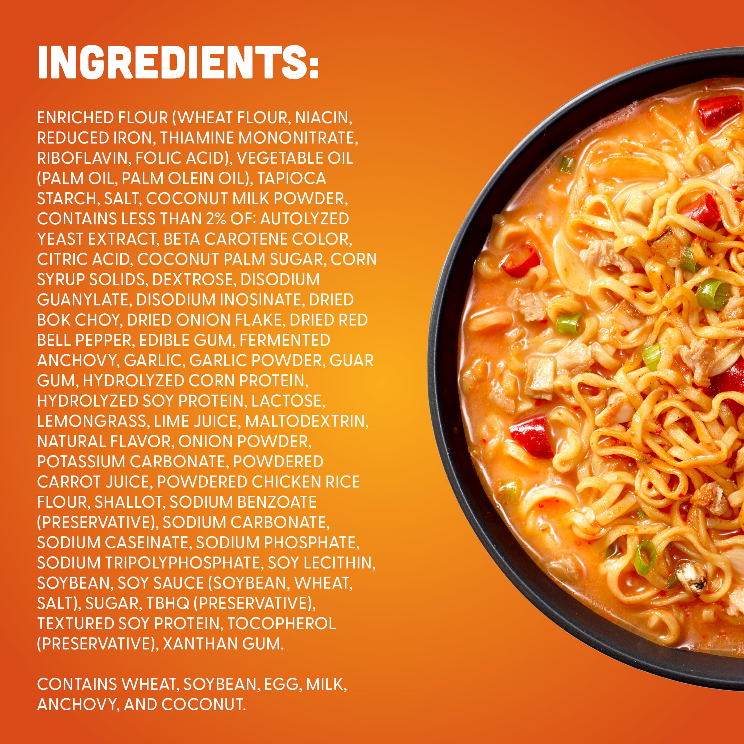 NISSIN Top Ramen Hot Pot Fusions Thai Coconut Curry Chicken Bowls, 4.8 oz Pack of 6 — Microwavable, Creamy Coconut Curry