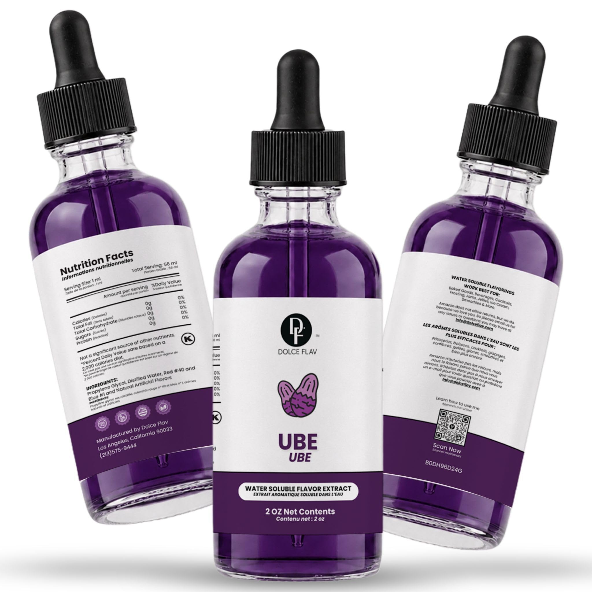 Dolce Flav Ube Extract 2 oz — Purple Sugar-Free Water-Soluble Flavoring for Baking & Lattes