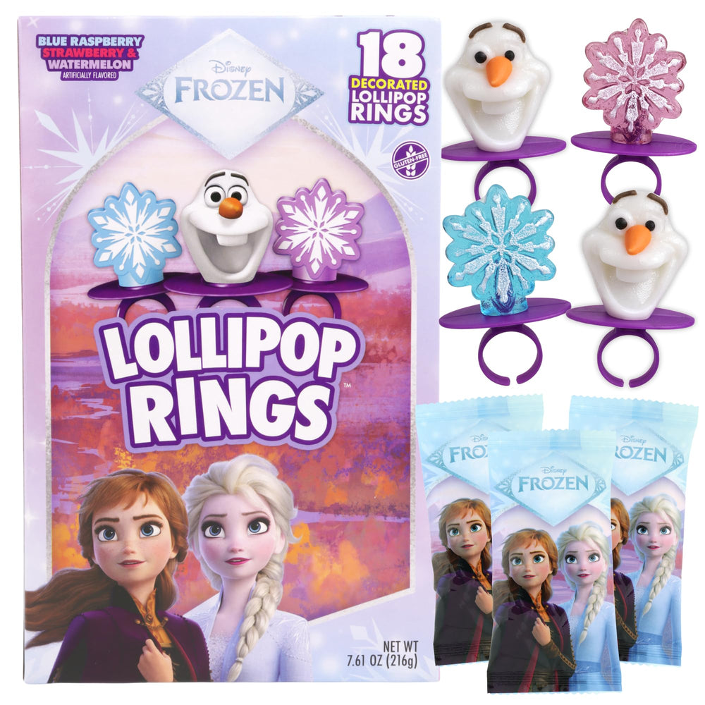 Imaginings 3 front packaging showing 18 count Frozen lollipop rings and party-ready box