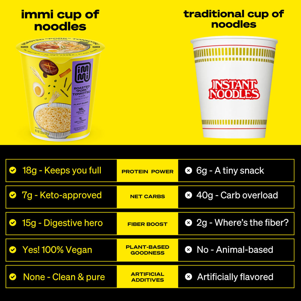 immi open cup with noodles and toppings visible for a quick meal