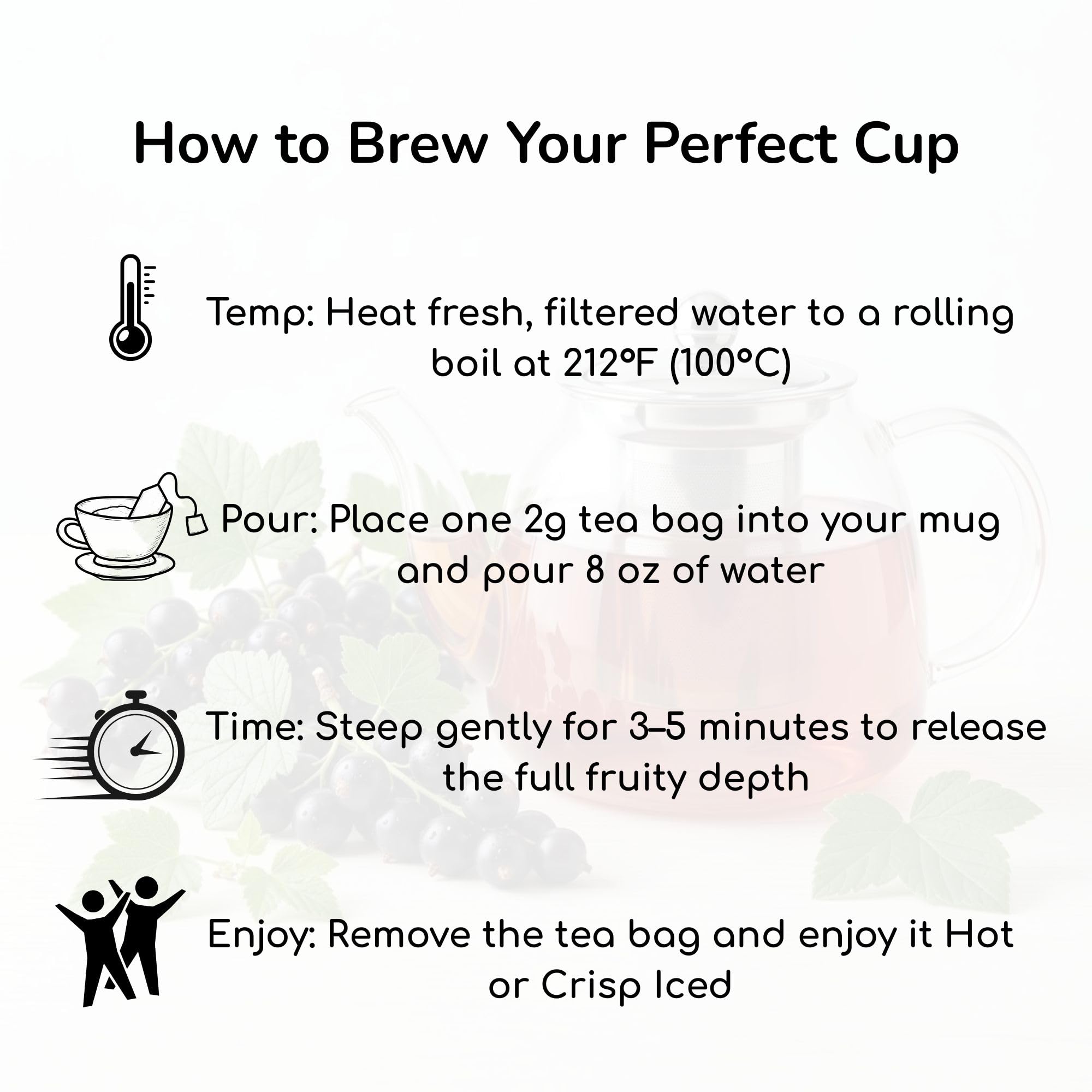 Impra iced tea pitcher showcasing refreshing blackcurrant iced option