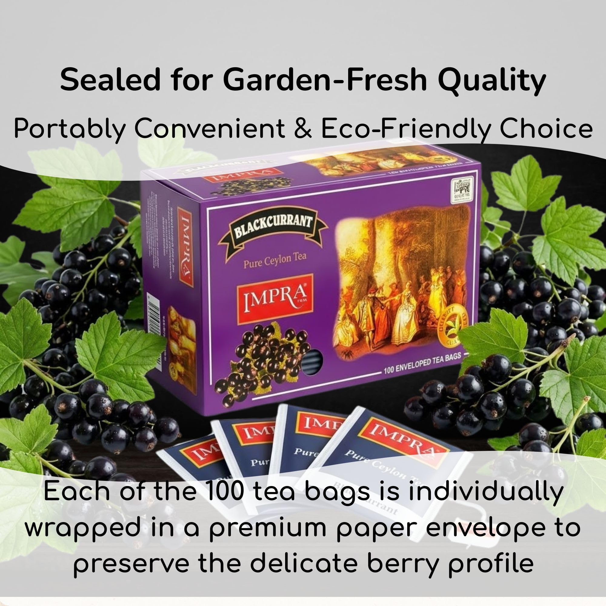 Impra detail of Ceylon black tea leaves with berry-enhancing texture