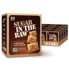 IN THE RAW front packaging showing 25-count box, easy grab-and-go sweetener