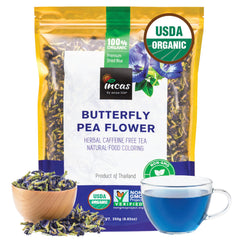 Incas by Asiya Life front packaging showing organic bag and benefits