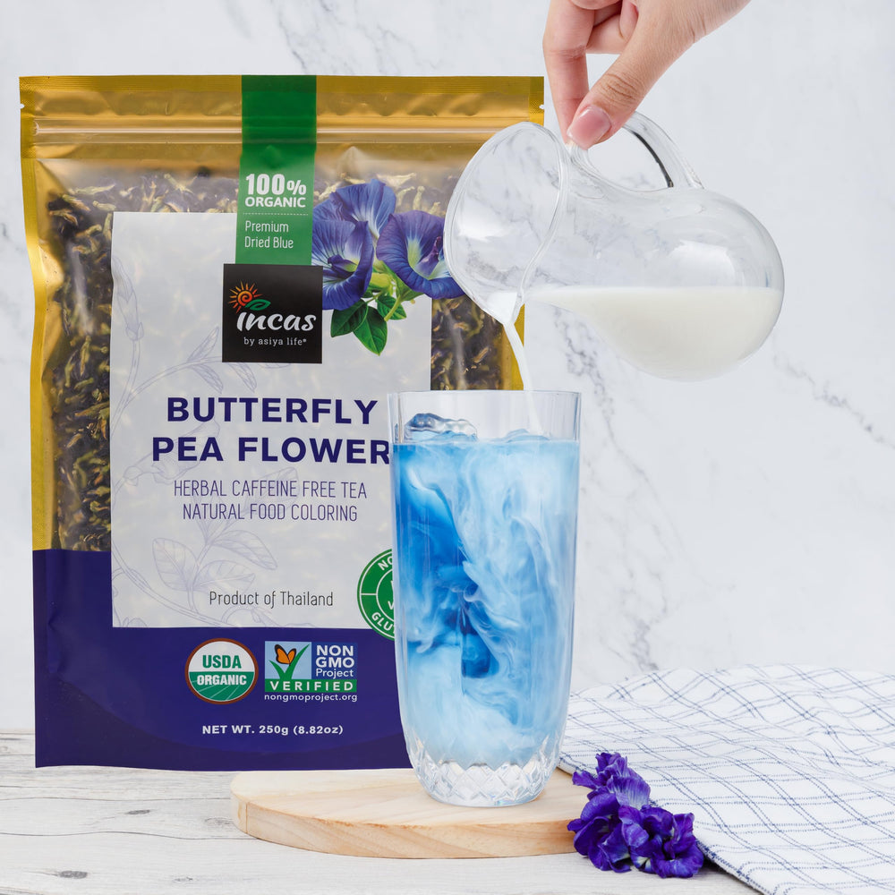 Incas by Asiya Life product label with USDA Organic and Non-GMO verification