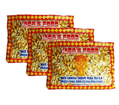 Inca's Food front packaging showing chulpe corn and crunchy snack appeal