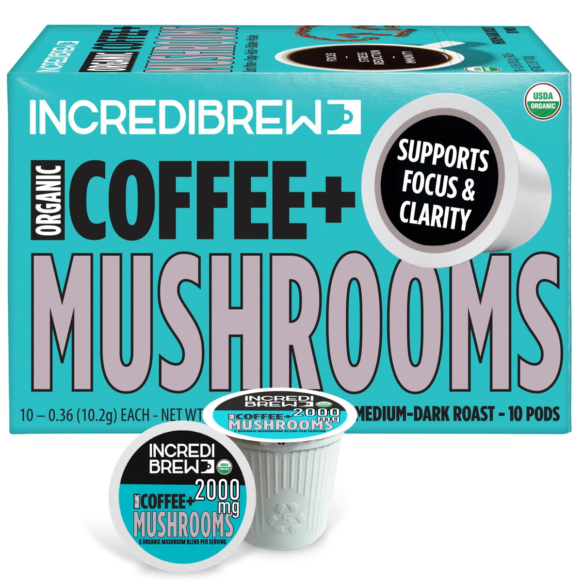 Incredibrew front packaging showing product and benefits for convenient brewing