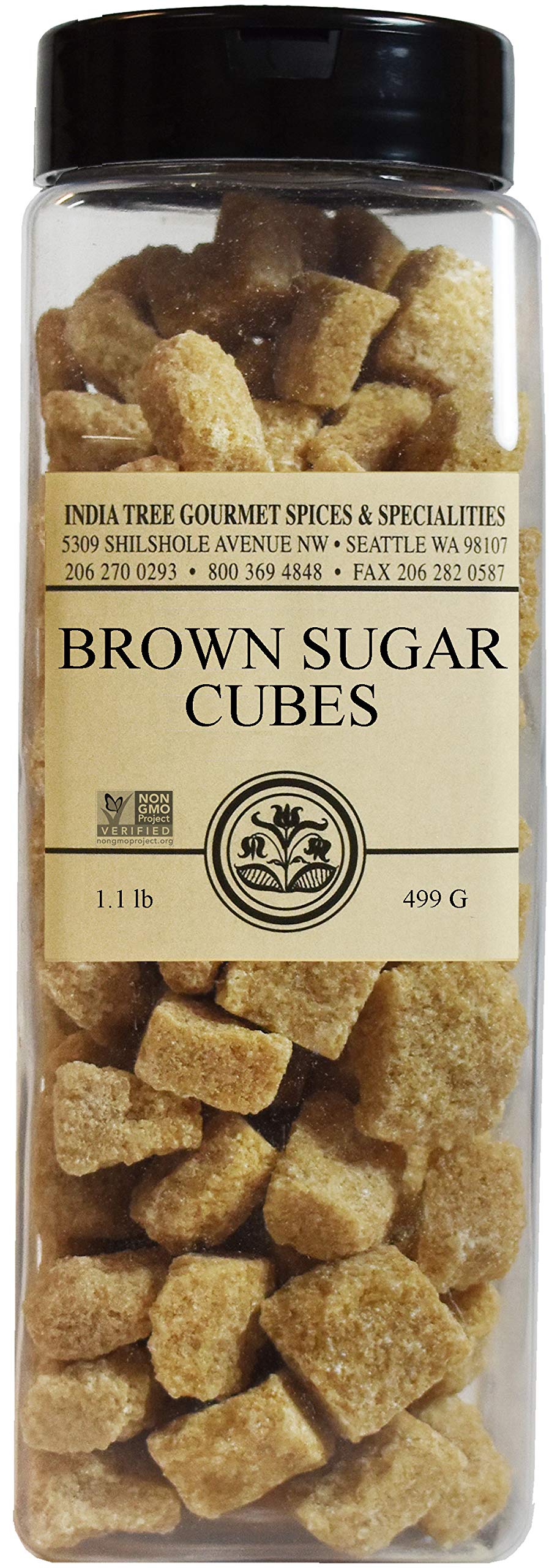 India Tree front packaging showing 1.1 lb bag and fair trade badge, clear benefit