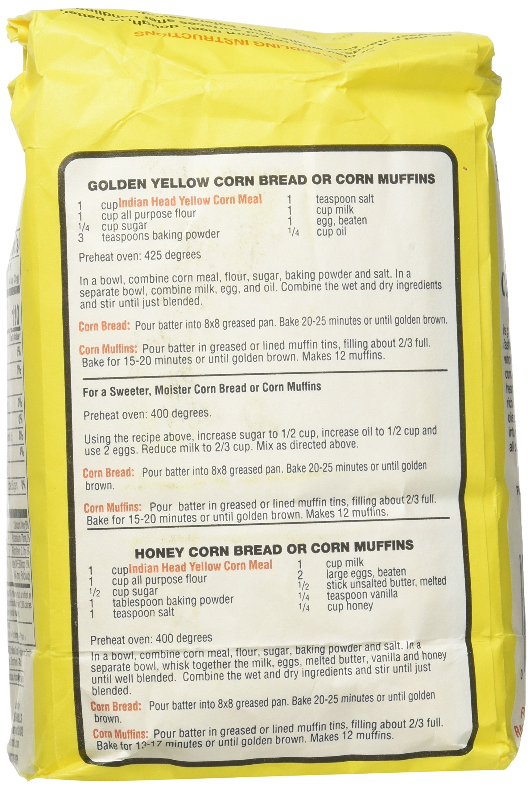 Indian Head close-up of coarse stone-ground yellow corn meal texture for hearty baking benefits