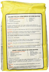 Indian Head close-up of coarse stone-ground yellow corn meal texture for hearty baking benefits