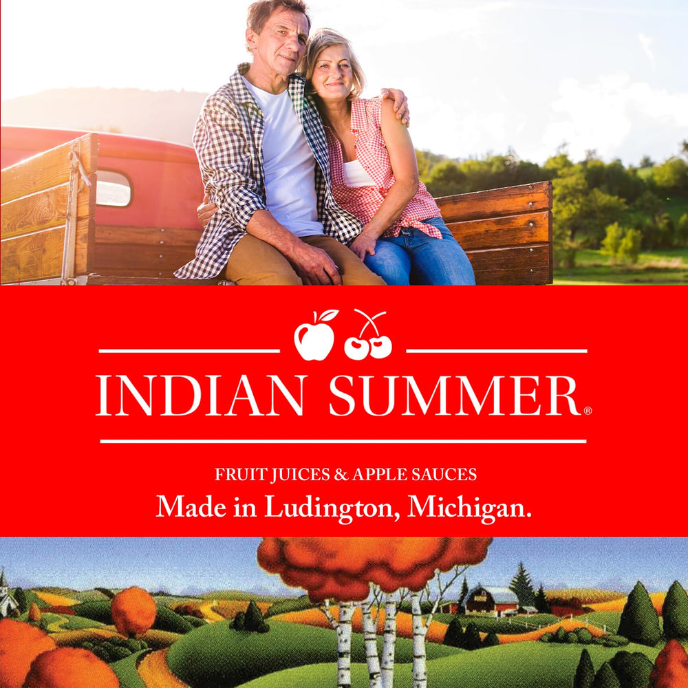 INDIAN SUMMER label and ingredients view showing US-grown apple sourcing