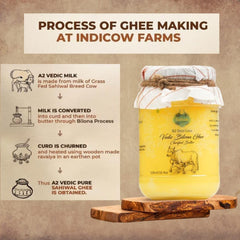 Indicow ghee pour action from spoon into pan demonstrating high smoke point and flavor