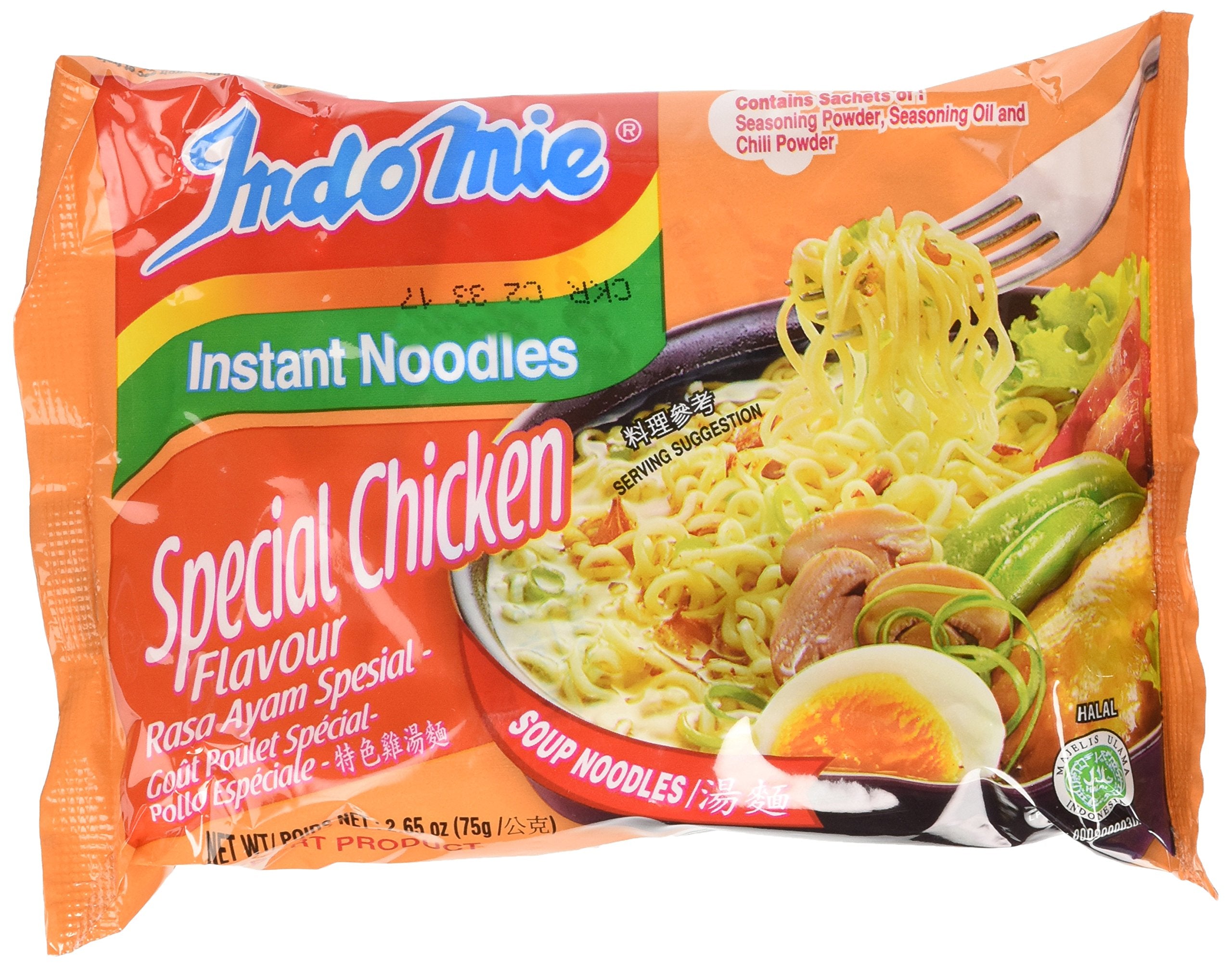 Indomie front packaging case of 30 bags showing product branding and quantity, convenient storage