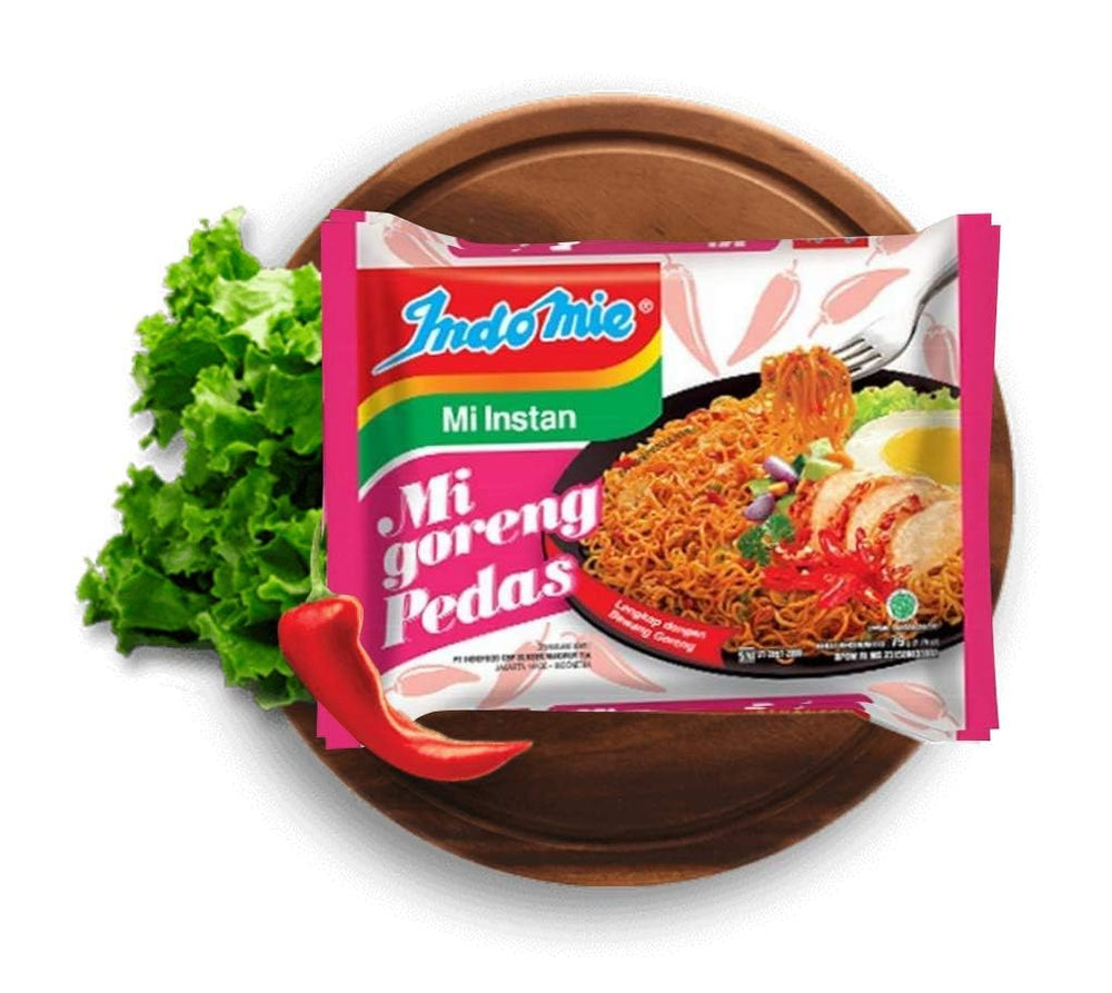 Indomie seasoning sachets and condiment packets displayed, clear portion control