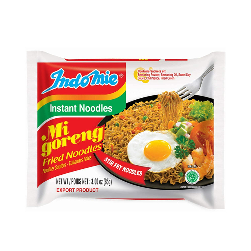 Indomie front packaging showing brand and convenient 30-pack benefit