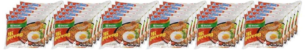 Stack of Indomie 30 packets in pantry highlights bulk convenience