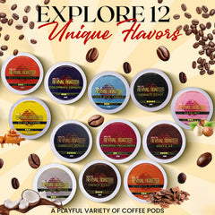 InfuSio ground coffee visible in open pod highlighting rich texture