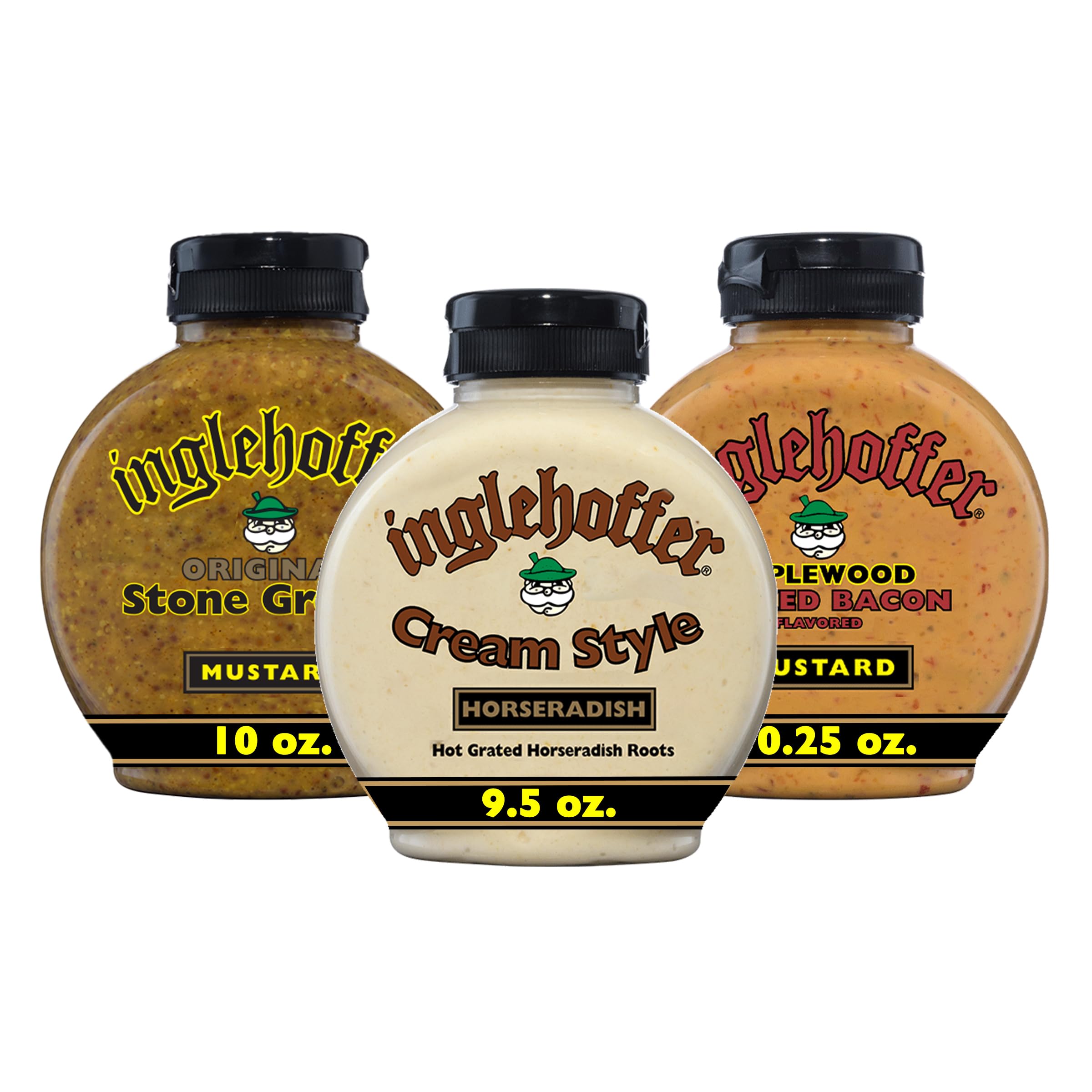 Inglehoffer 3-pack front packaging shows all three jars and versatility
