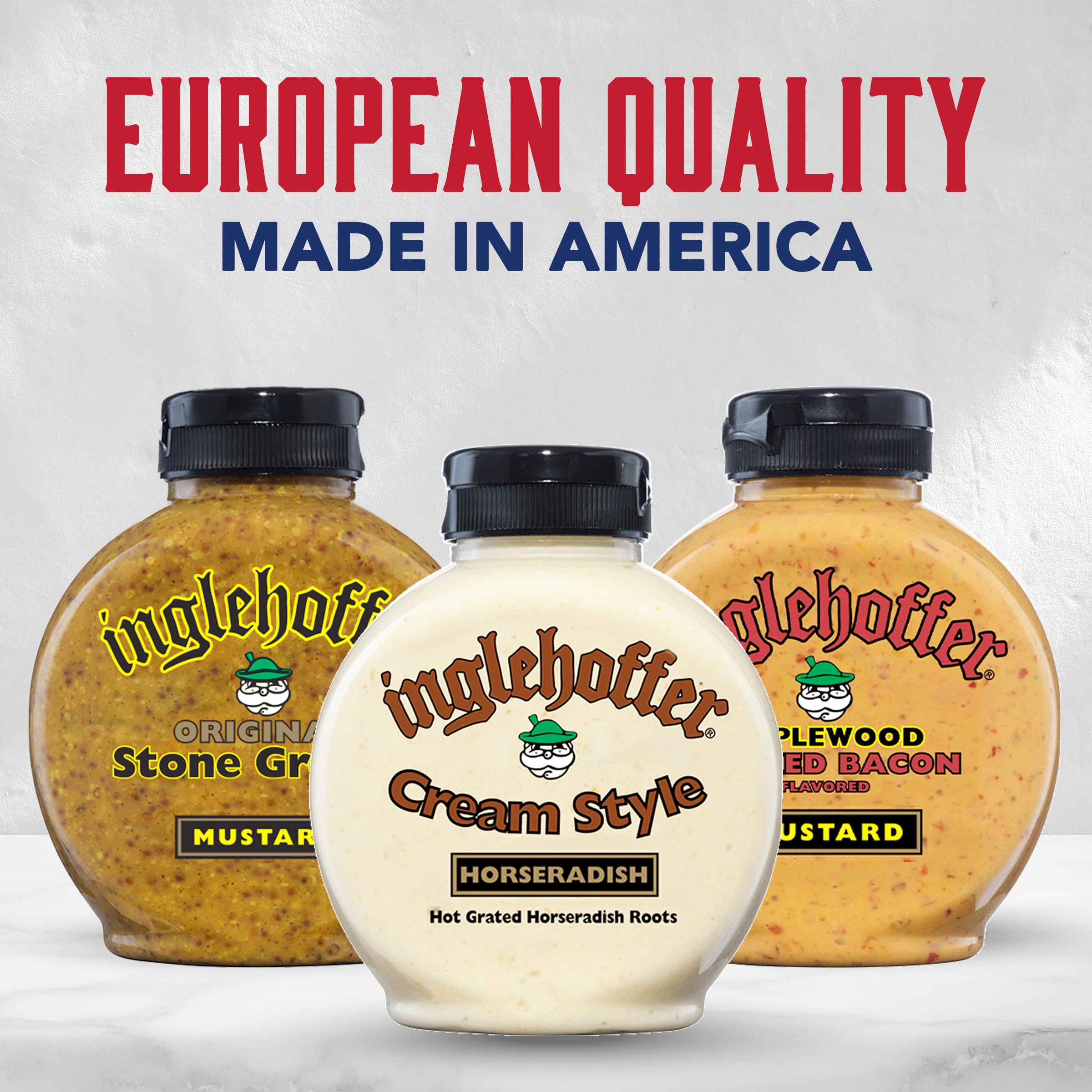 Backyard grill spread with Inglehoffer condiments enhancing entertaining flavor