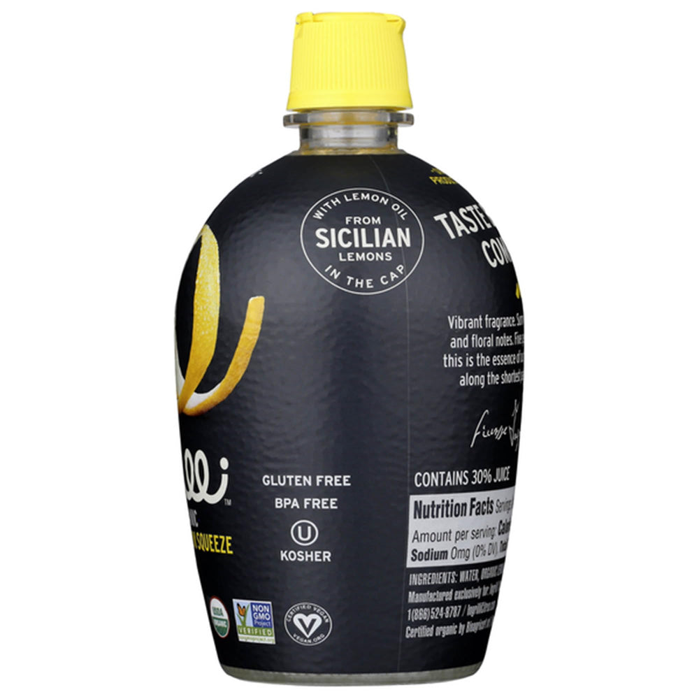 Close-up of lemon oil droplet highlighting Ingrilli aromatic boost and freshness