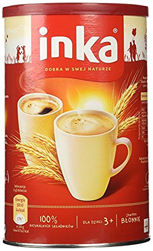 INKA open can with roasted grain powder visible for easy scooping