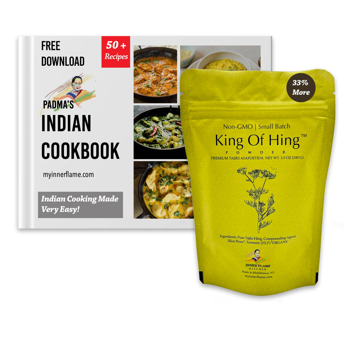 Inner Flame front packaging showing brand and potent hing benefit