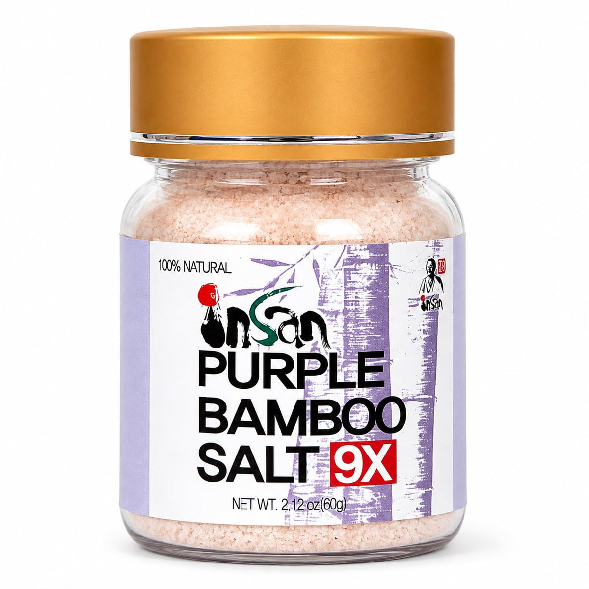 INSAN BAMBOO SALT front packaging showing 60g jar and branding benefit: clear product identity