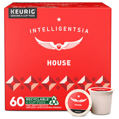 Intelligentsia front packaging showing House K-Cup pods and easy storage benefit