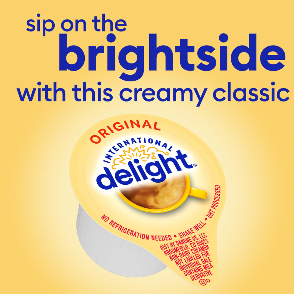 international delight single portion close-up highlighting seal and easy use