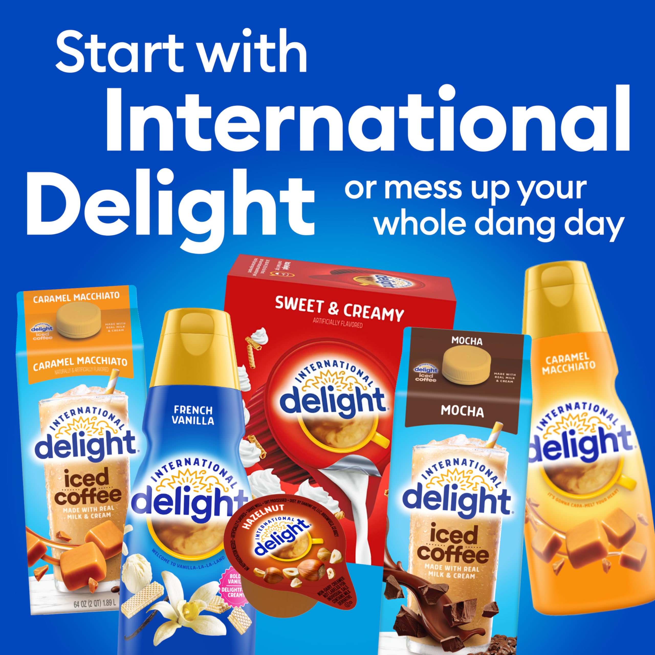 international delight size comparison with coffee cup illustrating portable portion benefit