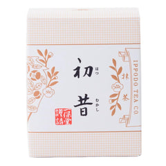 IPPODO TEA CO. Hatsu Matcha tin front showing label and packaging, promising freshness