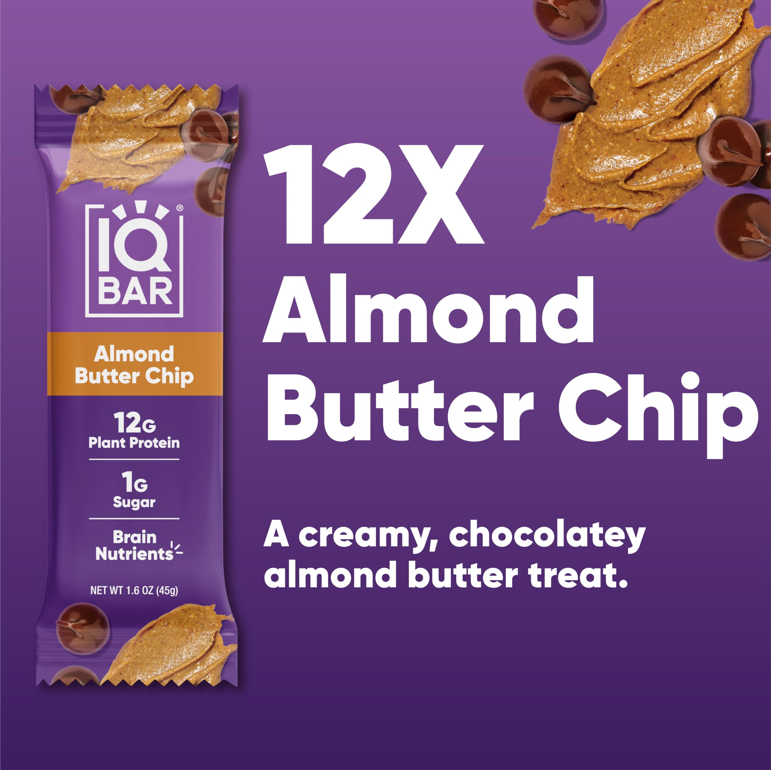 IQBAR texture and almond pieces detail highlighting wholesome ingredients