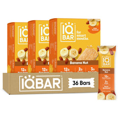 IQBAR Banana Nut front packaging showing clean-label benefits