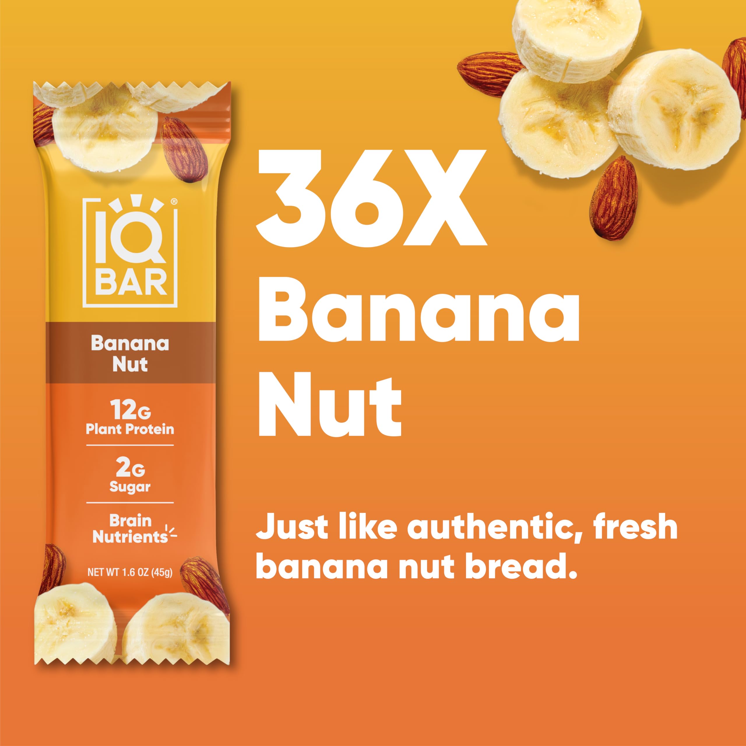 IQBAR Banana Nut nutritional label detail for carb and protein clarity
